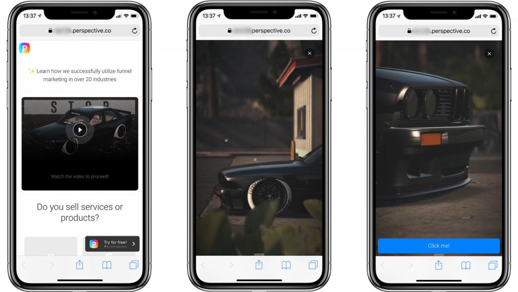 Ansicht der mobilen Webinarkomponente in einem iPhone