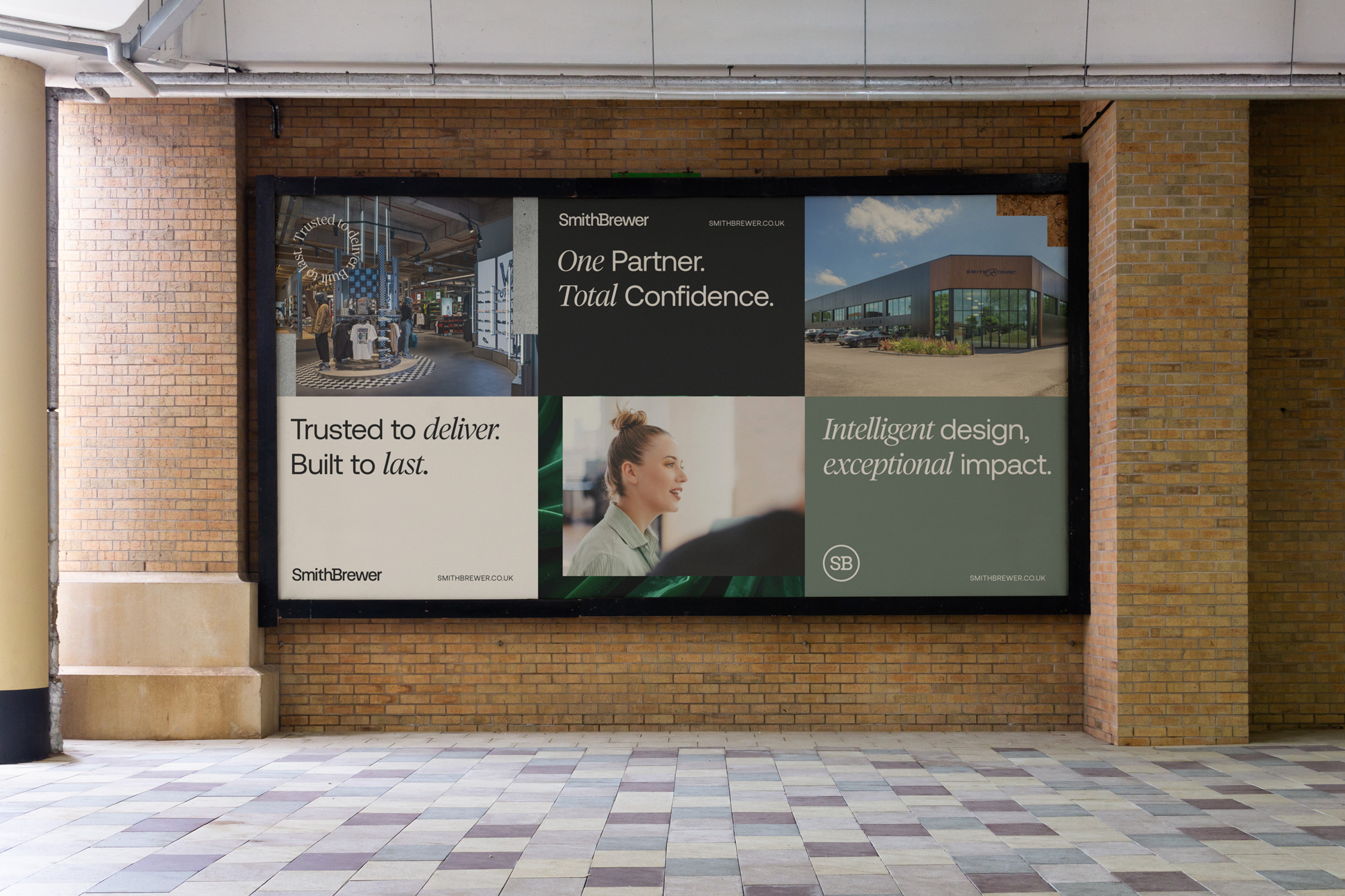 SmithBrewer brand identity billboard design