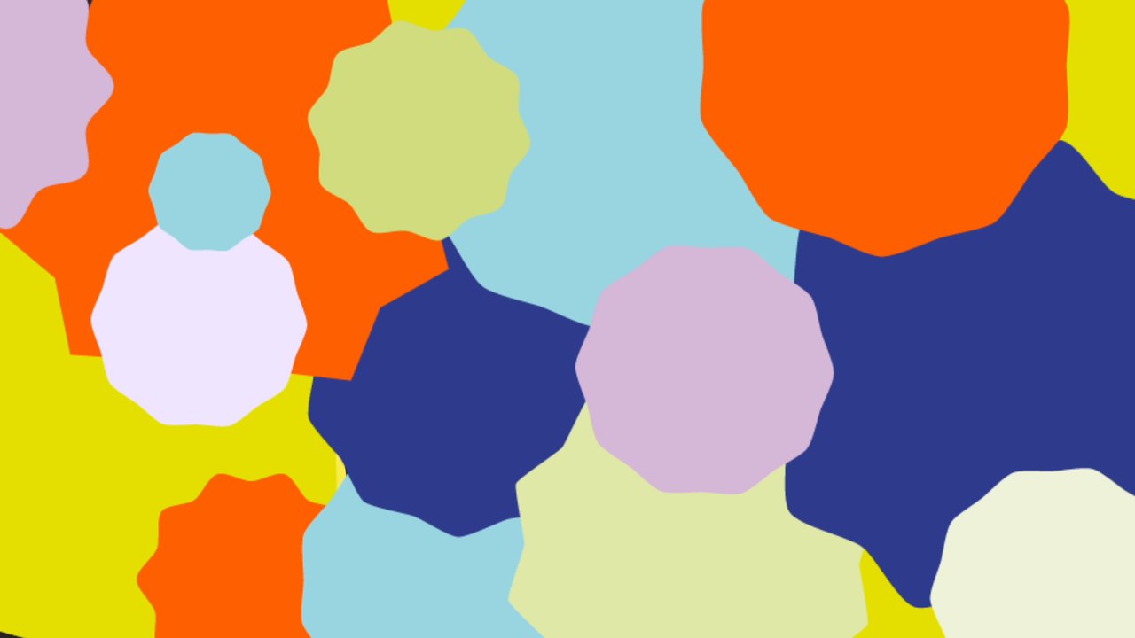 Overlapping coloured shapes