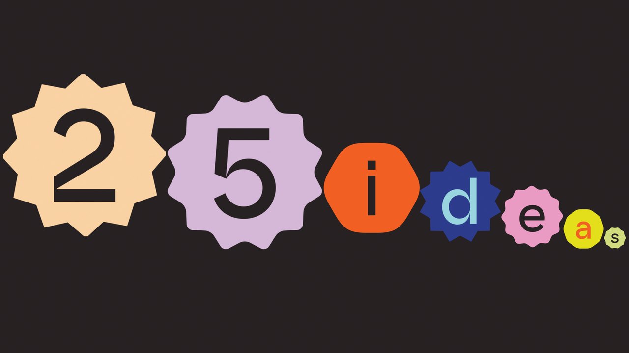 25 ideas lockup built from coloured circles