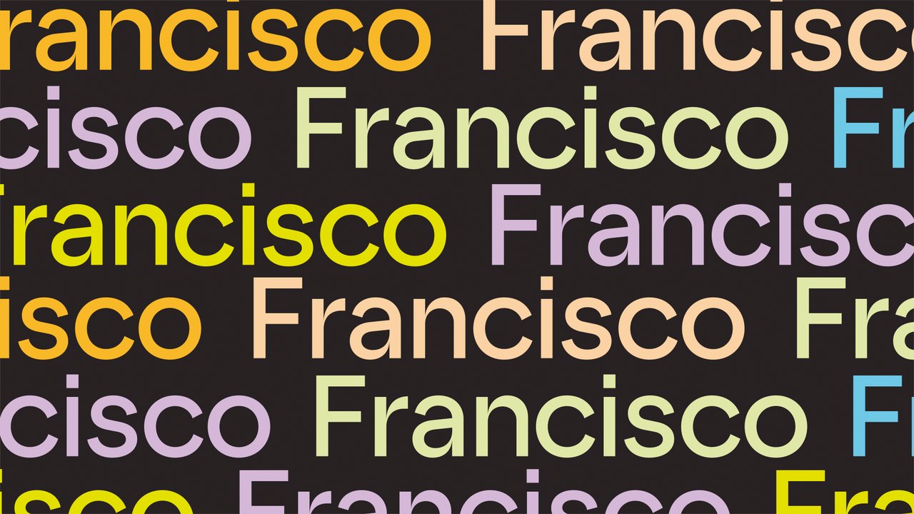 Name treatment repeating in different colours