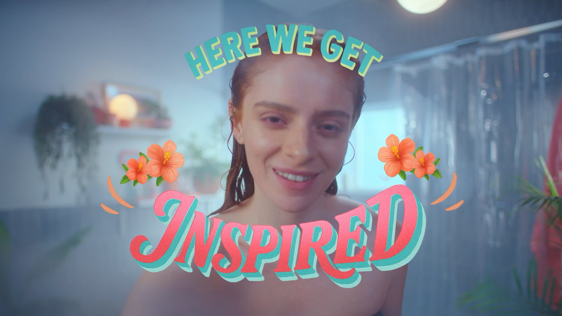 Here we get inspired, a woman in the shower