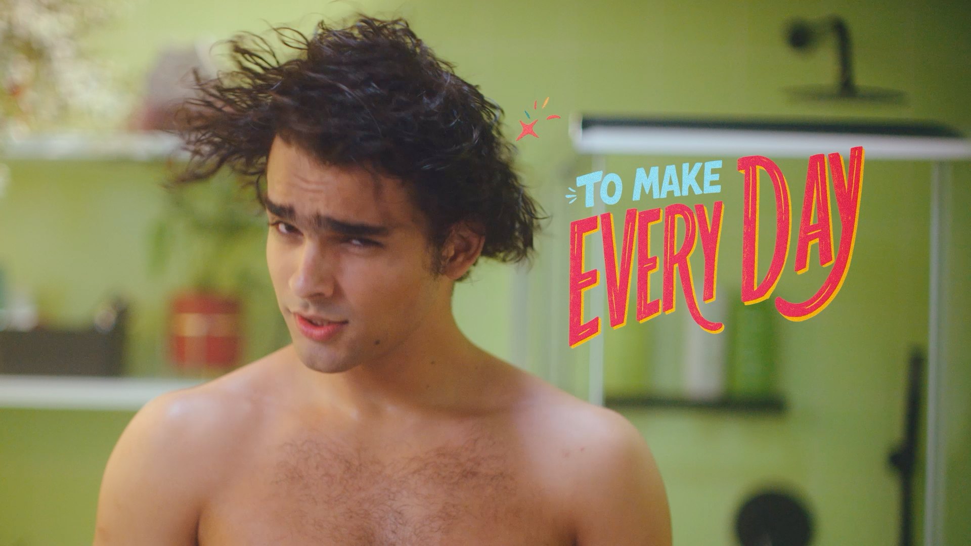 To make every day, a man with wet hair