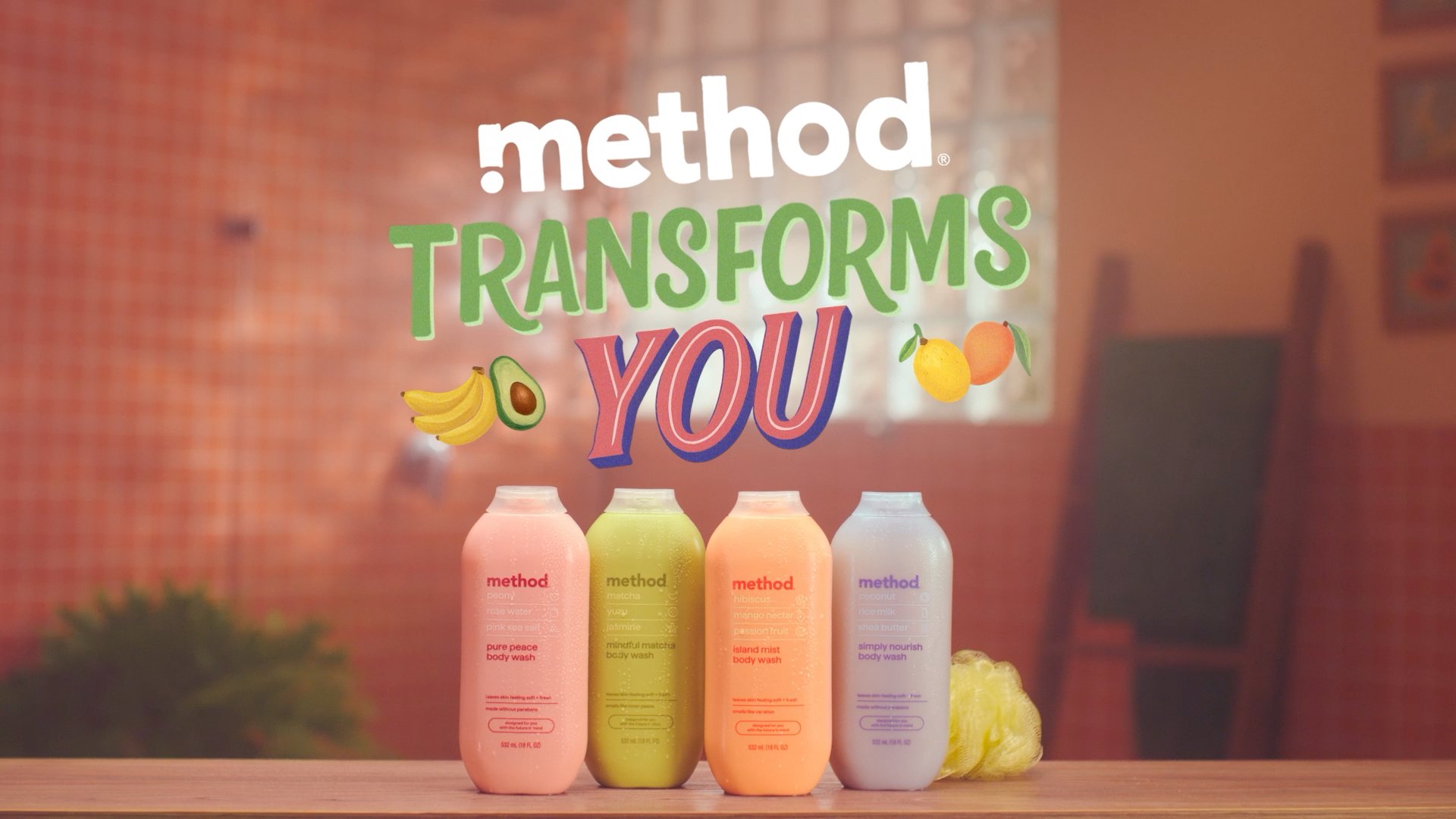 Method transforms you, end card with four bottles