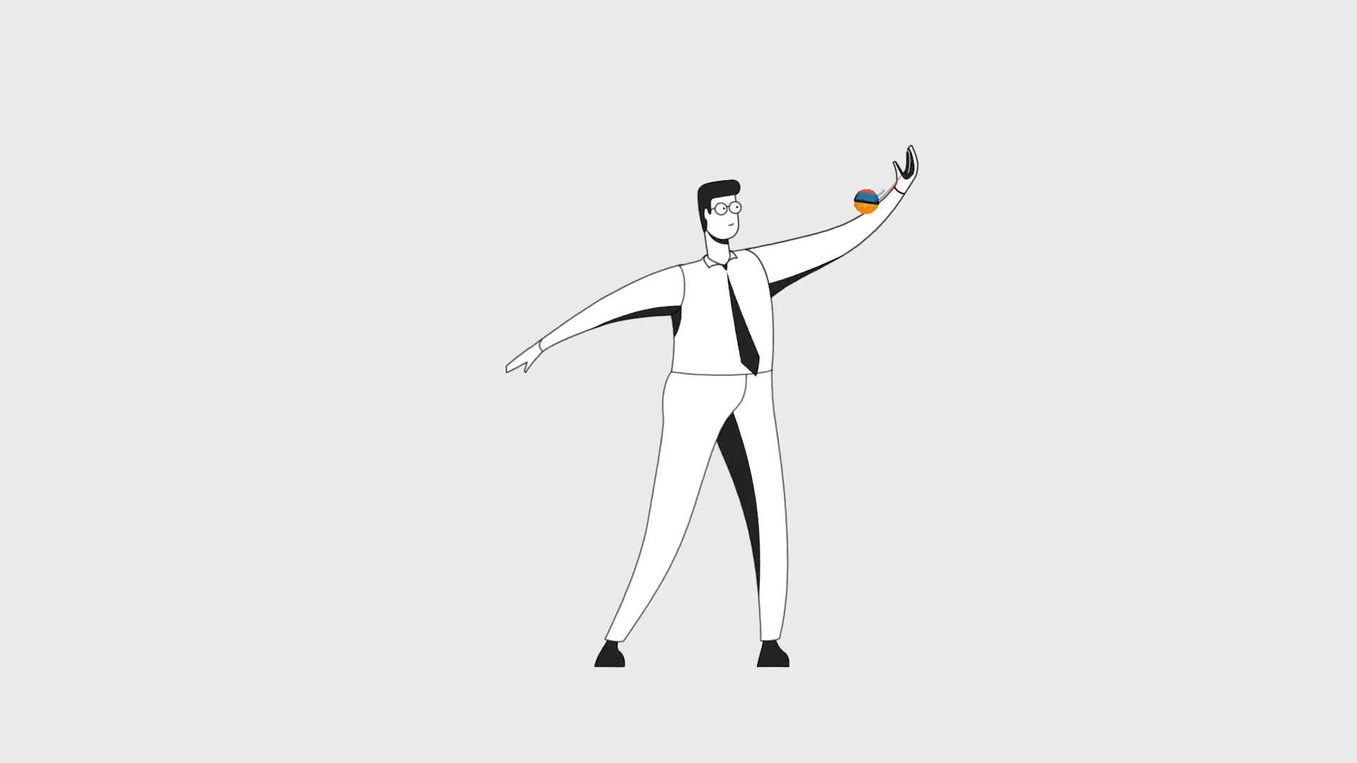 The user character throwing the ball