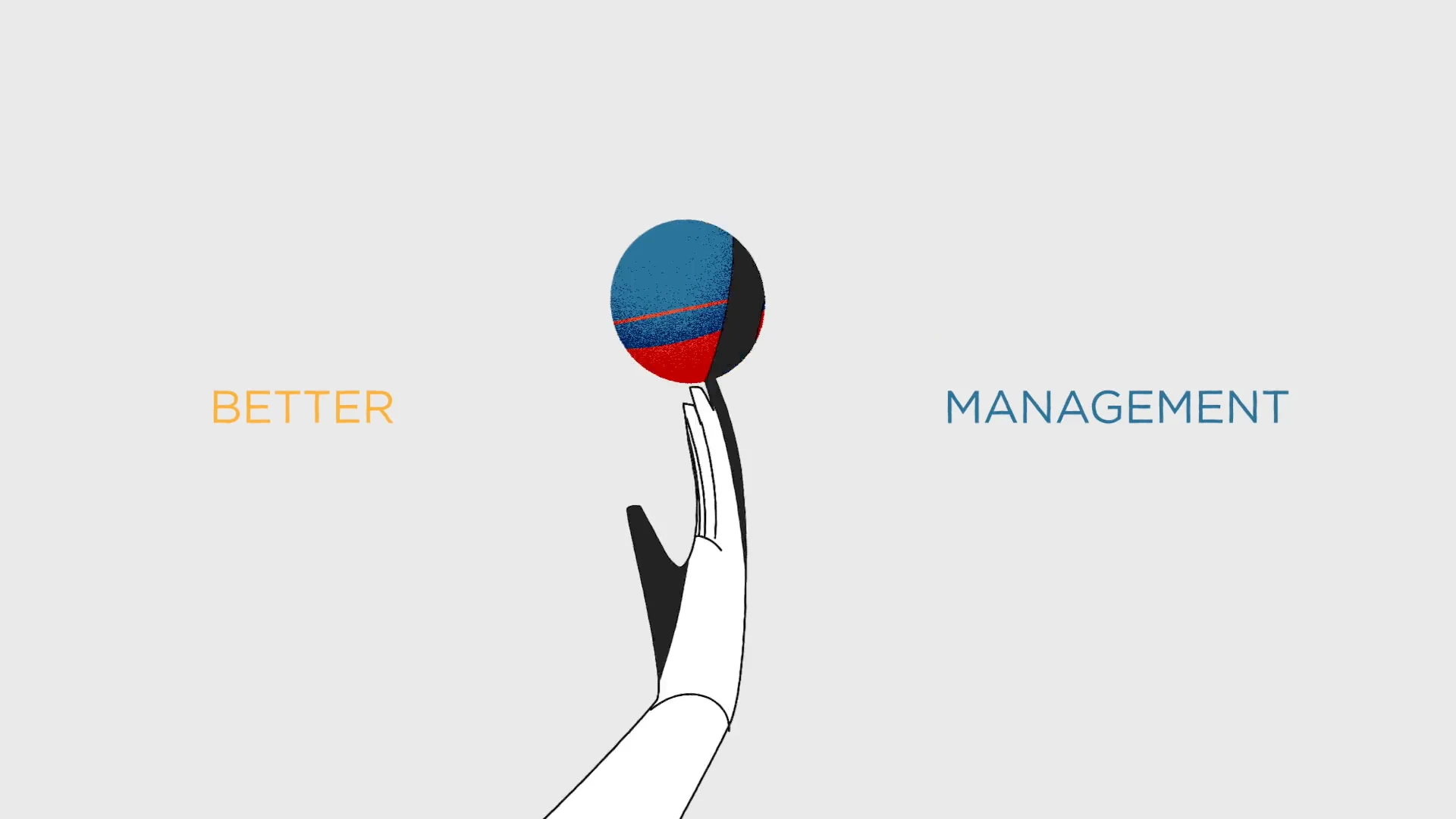 A hand balancing the ball, better management