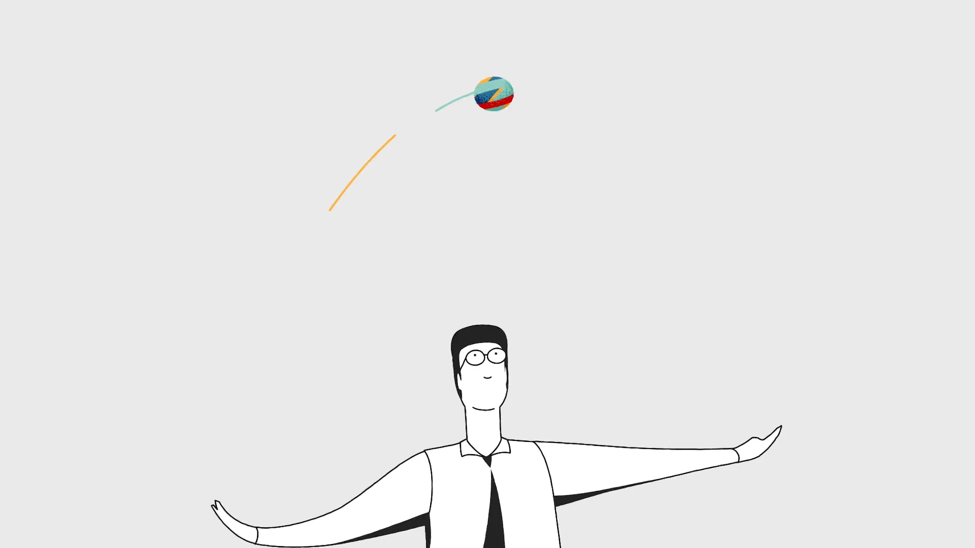 The ball flying toward the user character