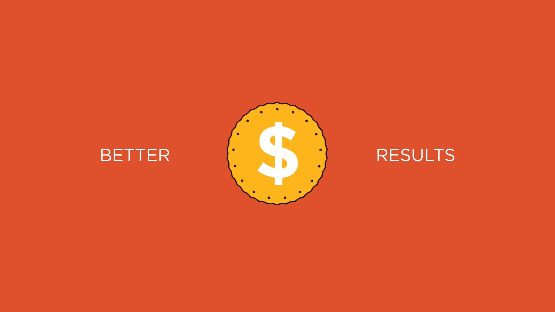 Better results, a dollar coin on orange