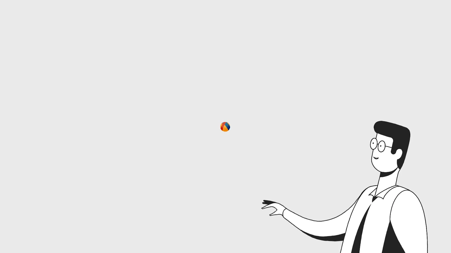 The user character catching the ball