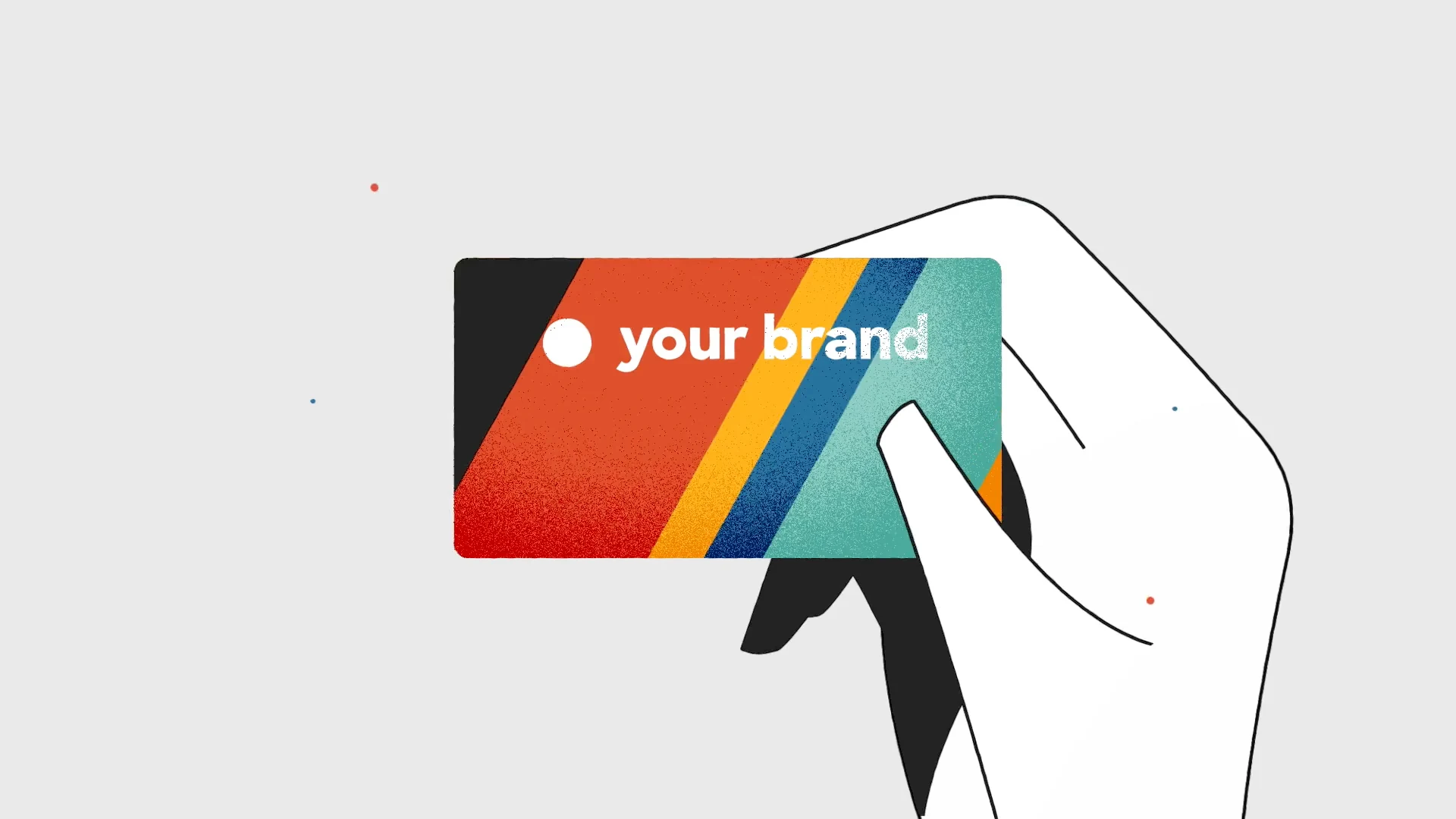 A hand holding a your brand card