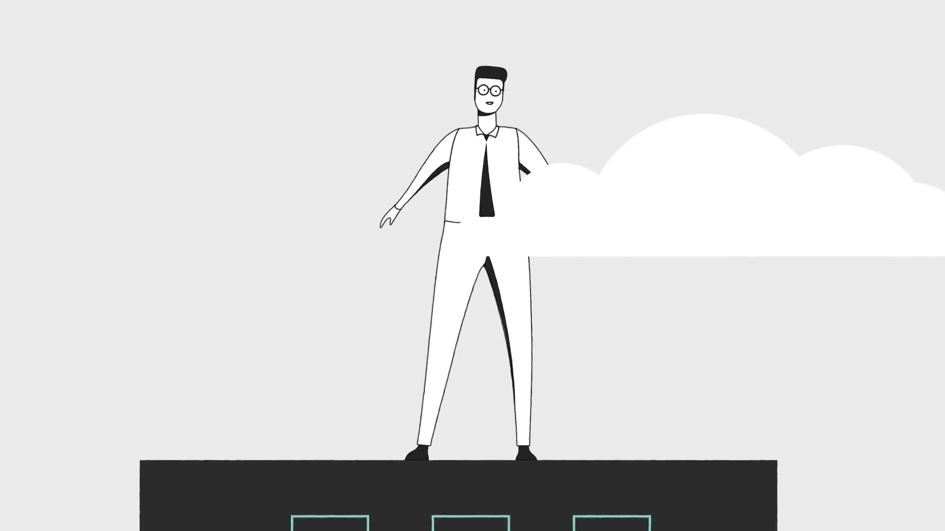 The user character standing on a rooftop by a cloud