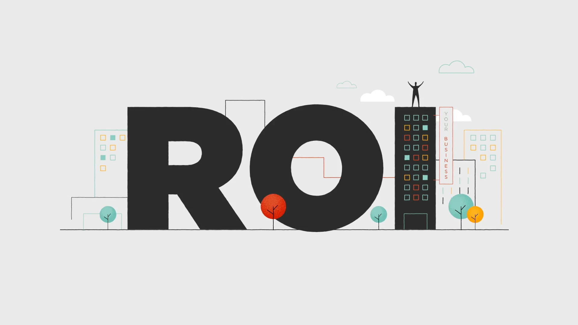 ROI lettering built as a city