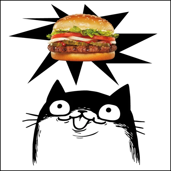 Cat meme with a Whopper
