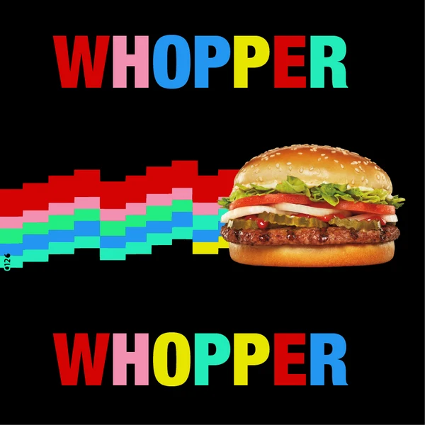 Rainbow Whopper sticker