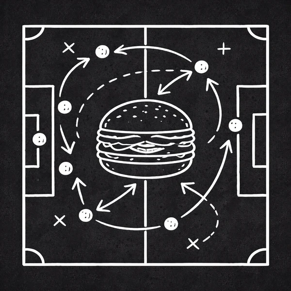 Whopper game plan on a chalkboard