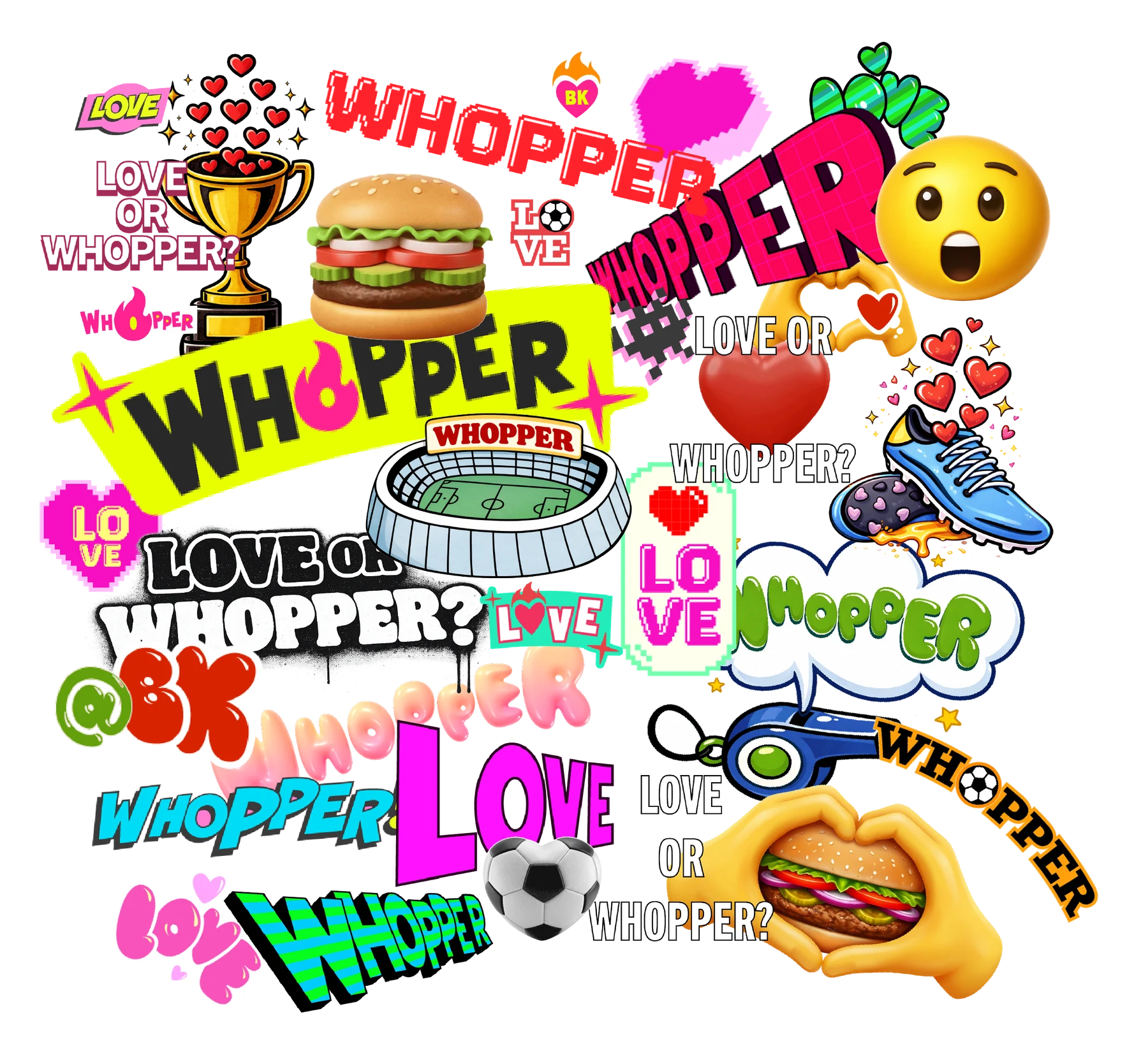 Wall of Love or Whopper stickers