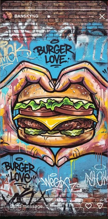 Burger Love graffiti