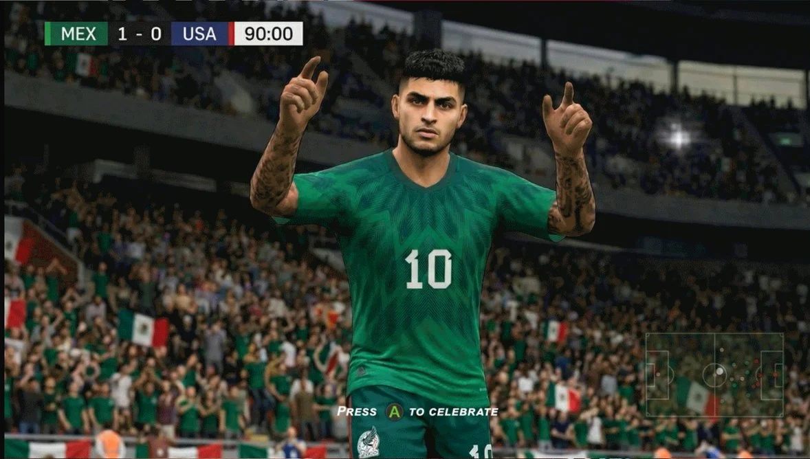 The player celebrating