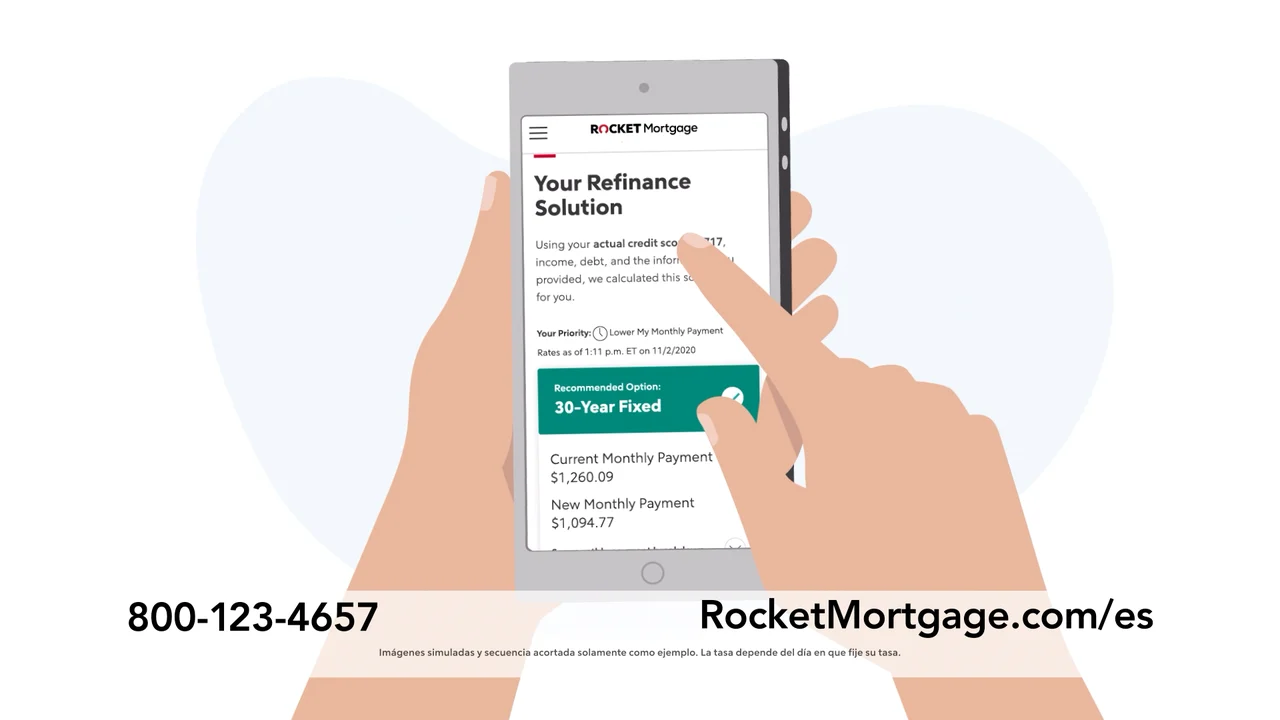 A hand on the refinance app