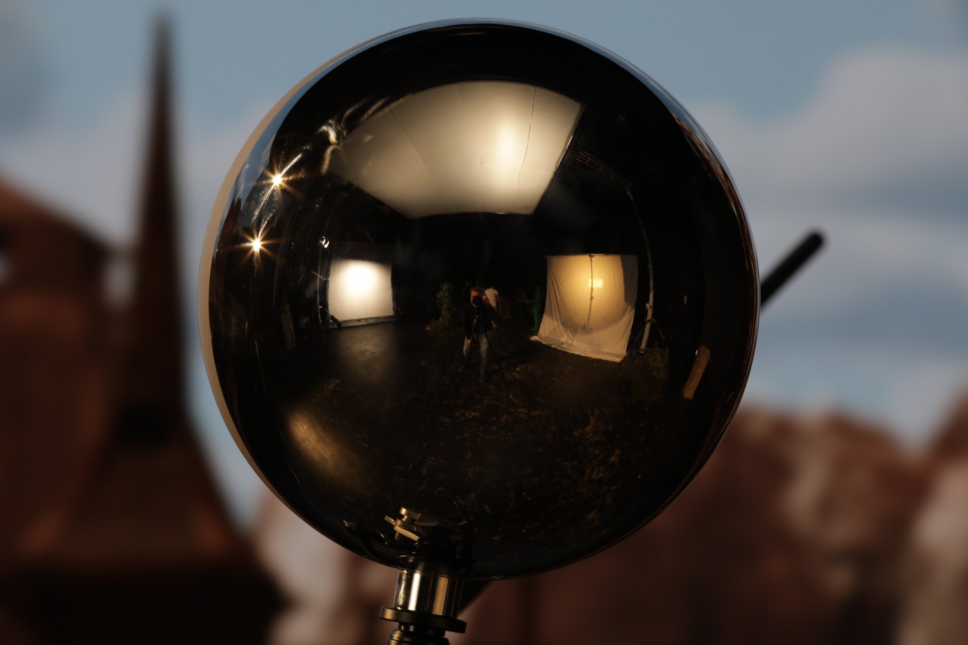 Chrome ball, one exposure of a three-step bracket shot on the Leave No Trace set