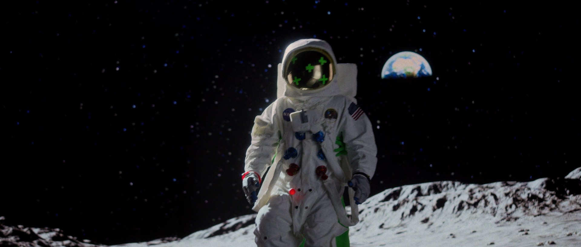 Leave No Trace, the astronaut, before and after removing the Green Man and adding the helmet reflection (before)