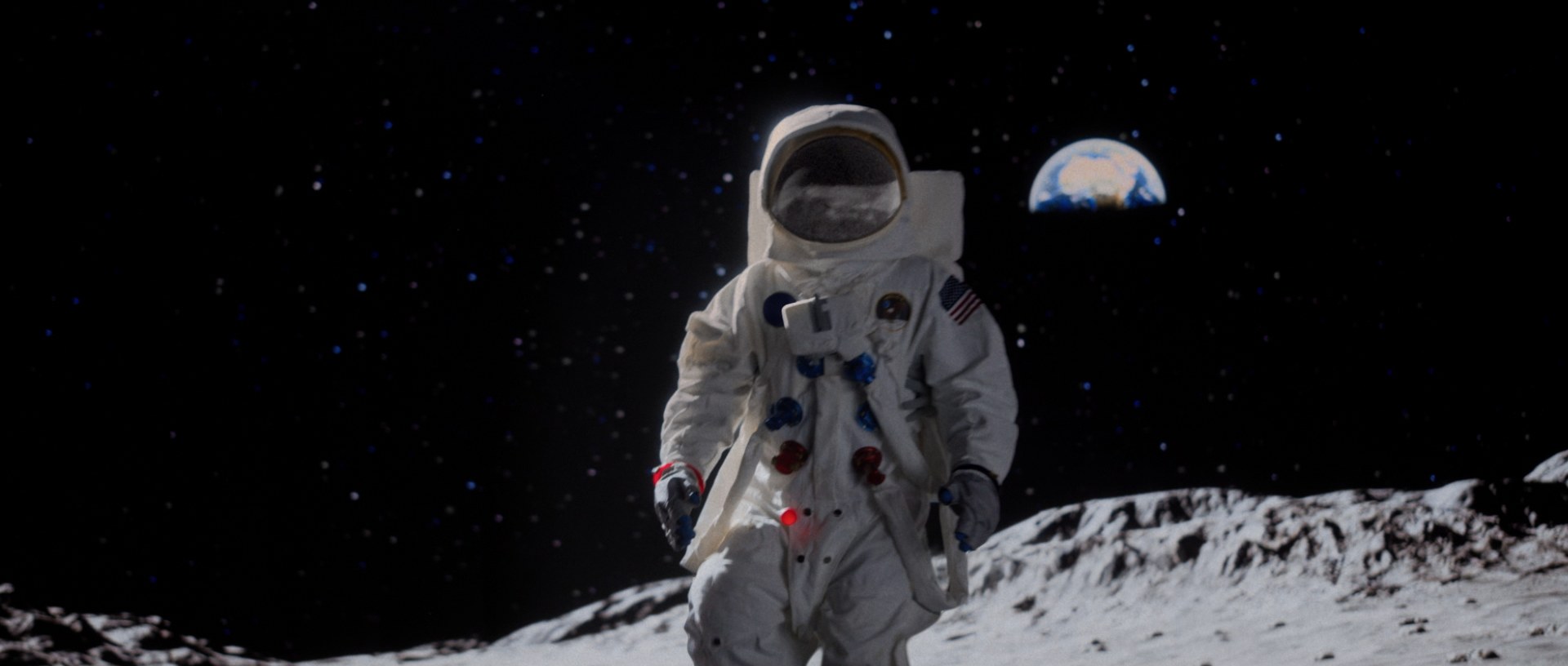 Leave No Trace, the astronaut, before and after removing the Green Man and adding the helmet reflection (after)