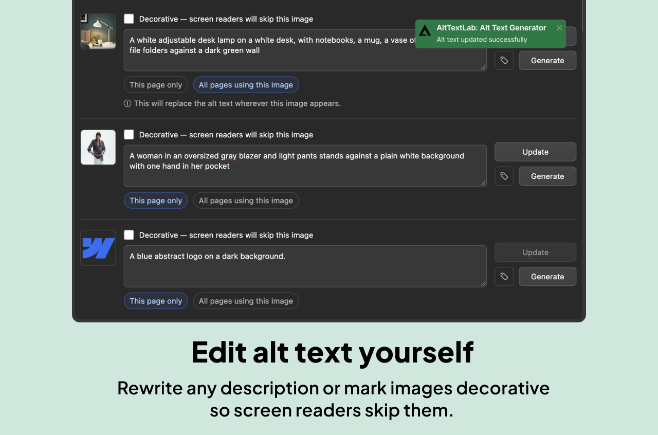 Edit alt text yourself