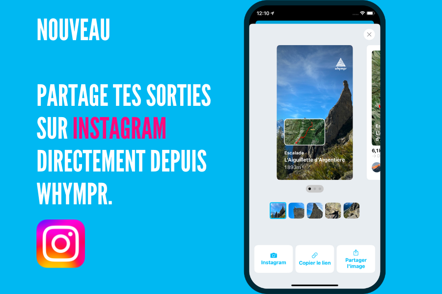 Nouveau : partage tes sorties sur instagram depuis Whympr !