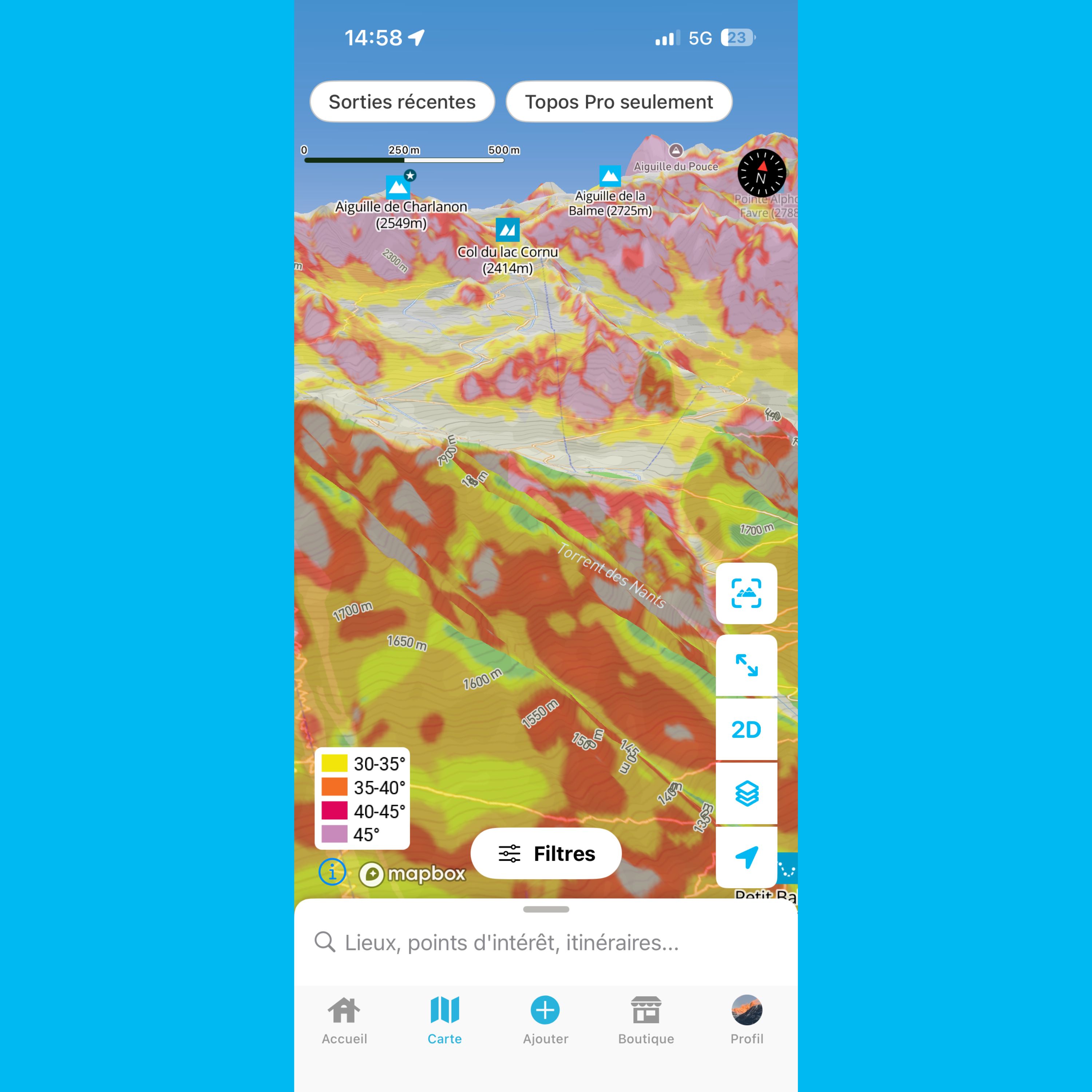 Comprendre les calques d’inclinaison des pentes dans Whympr