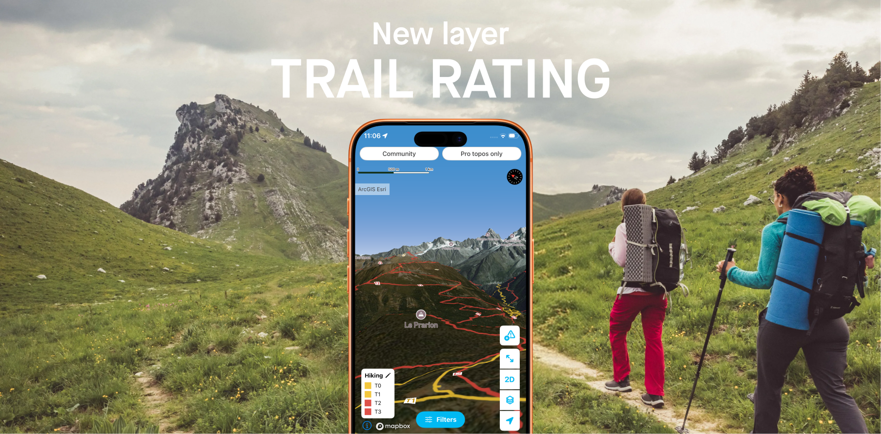 Trail difficulty ratings for every hiking path, all on one map