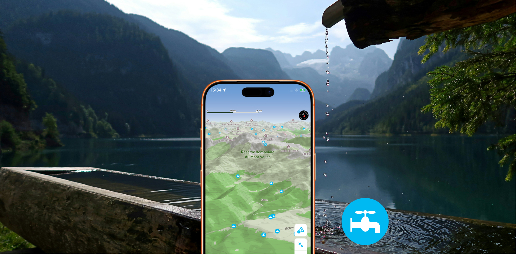 Tous les points d'eau potable sur une carte