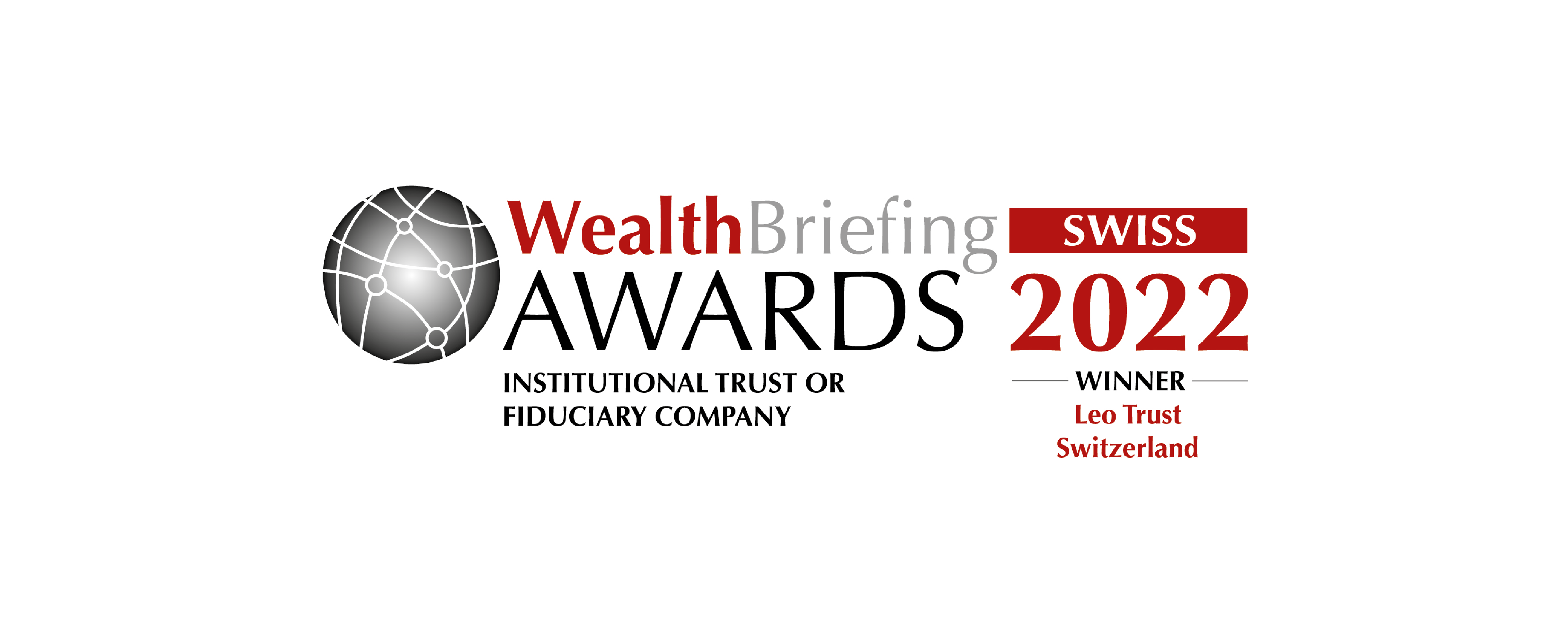 WealthBriefing Swiss Awards 2022 winner logo for Institutional Trust or Fiduciary Company