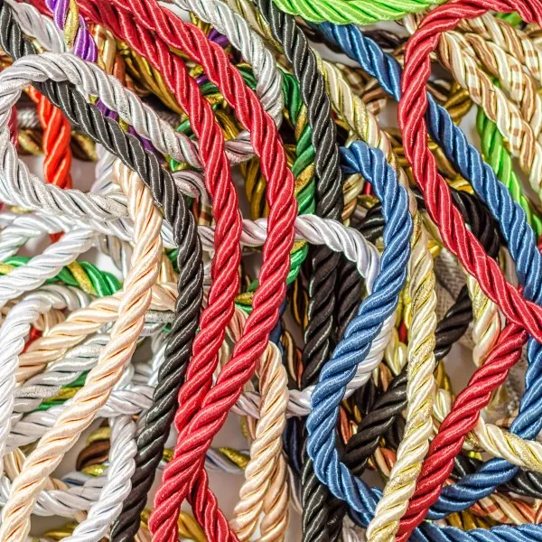 Twisted rope examples used in utility, decorative and general-purpose applications