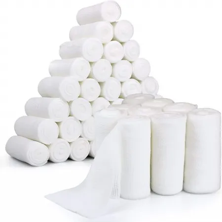 Bandages and support textile components made by automatic crochet machines