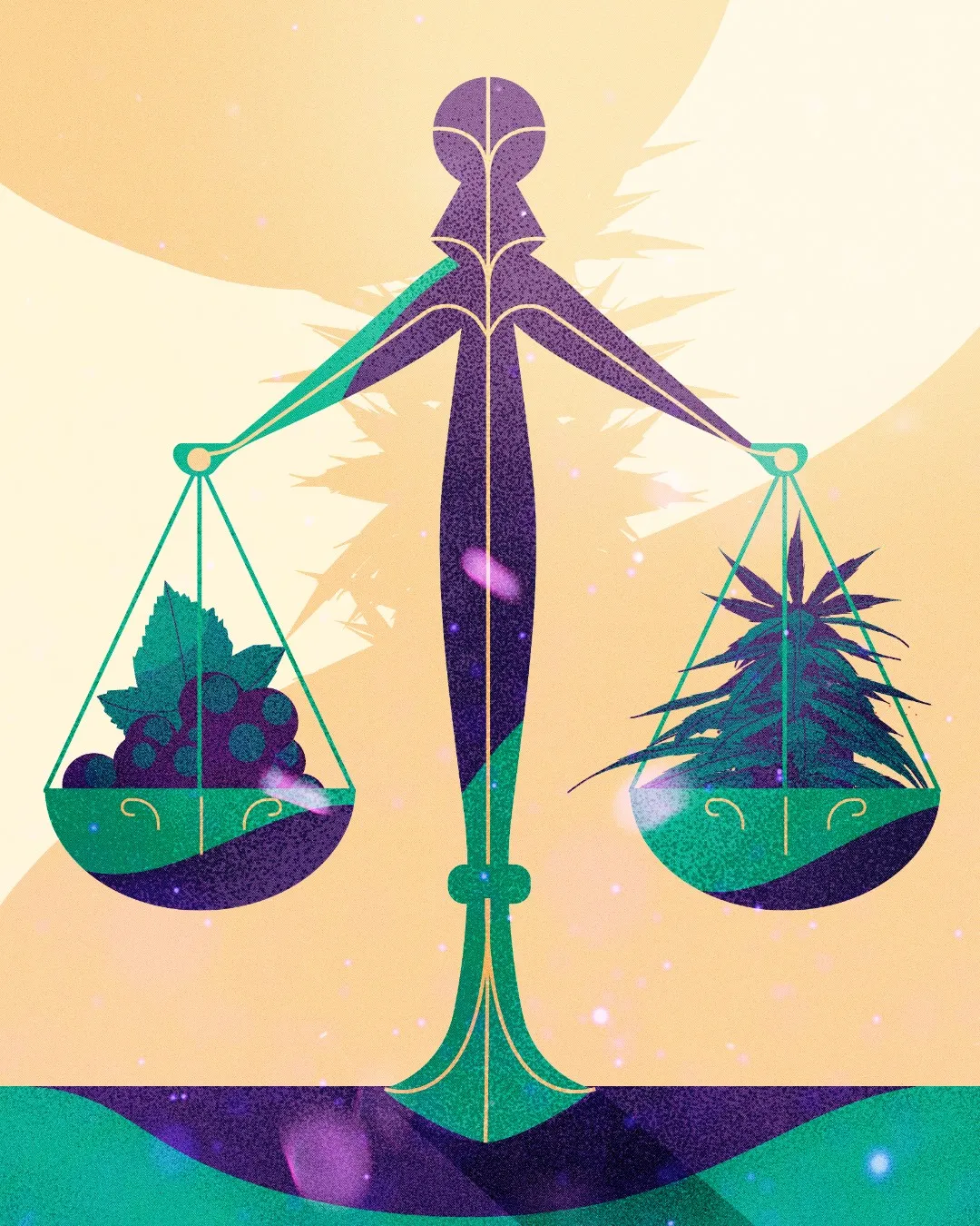 Editorial illustration layout for Wine Enthusiast magazine about the wine growing system.