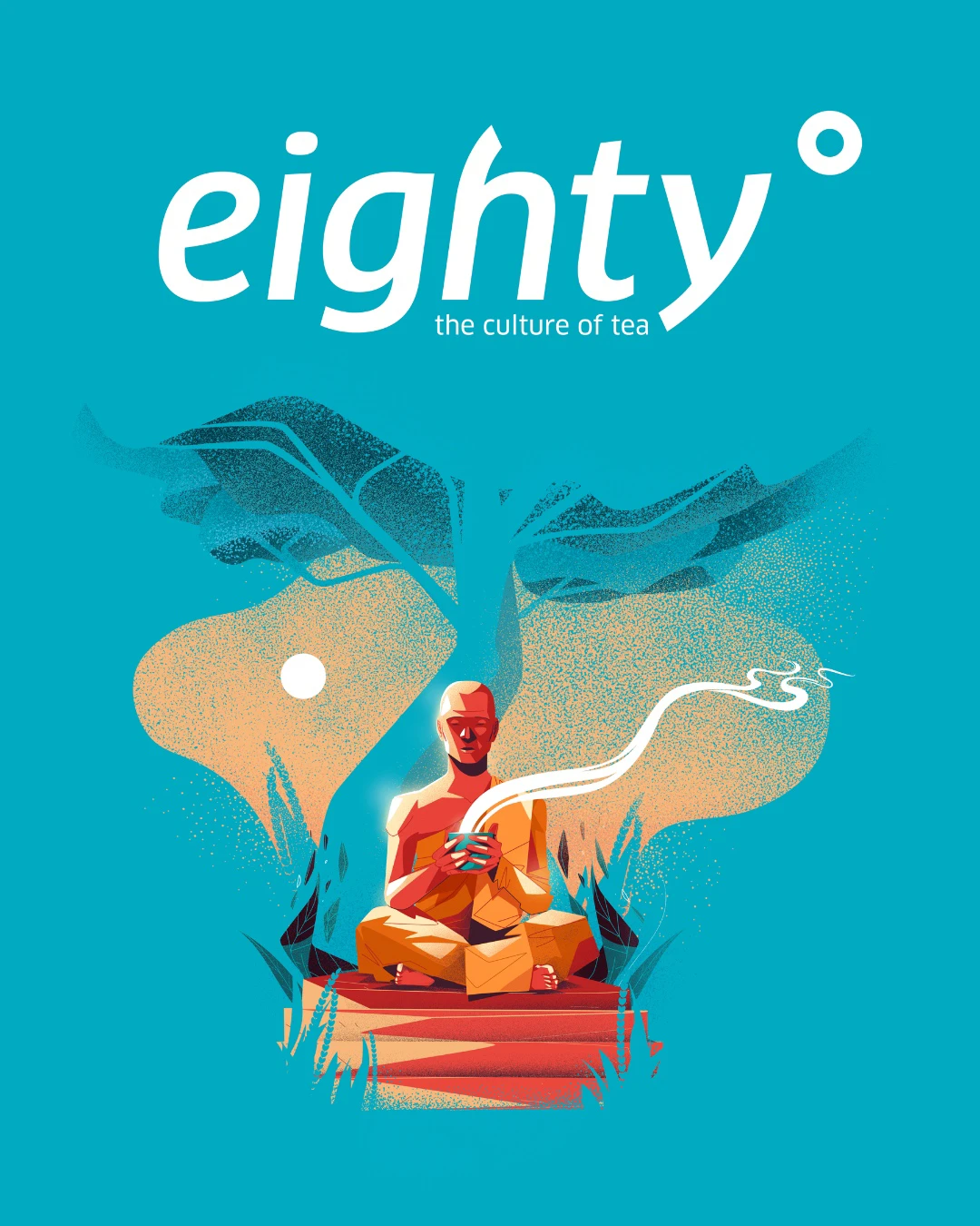Cover illustration for Eighty Degrees magazine with meditative figure