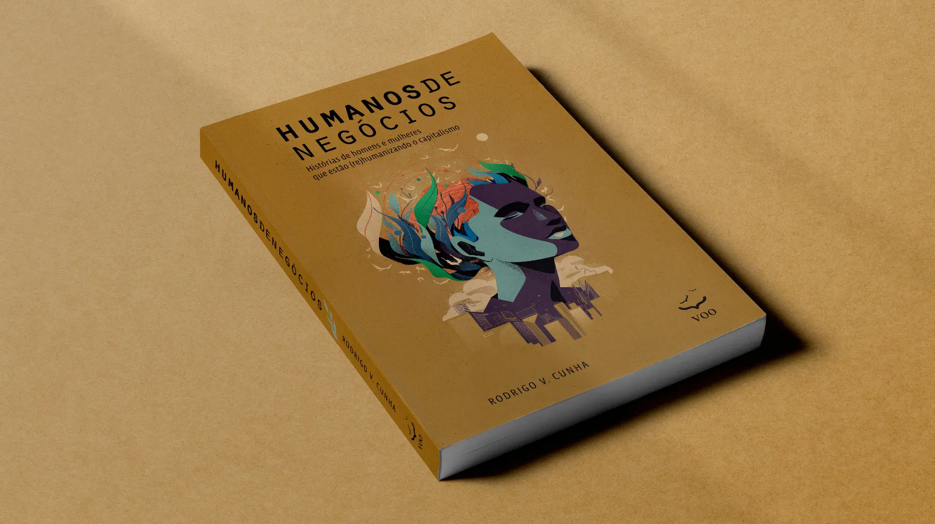 Book cover mockup featuring illustration for Business Humans.