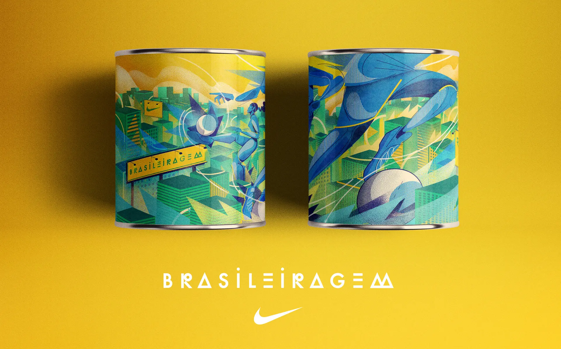 Illustration applied to Nike packaging design.