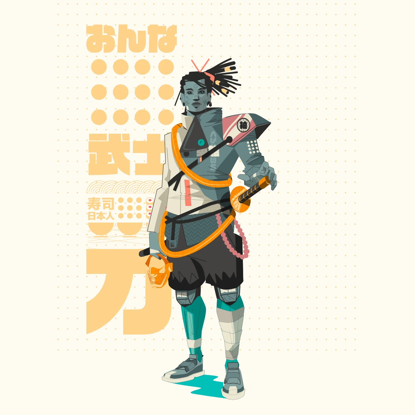 Manga-style character illustration for Manga KZ restaurant project