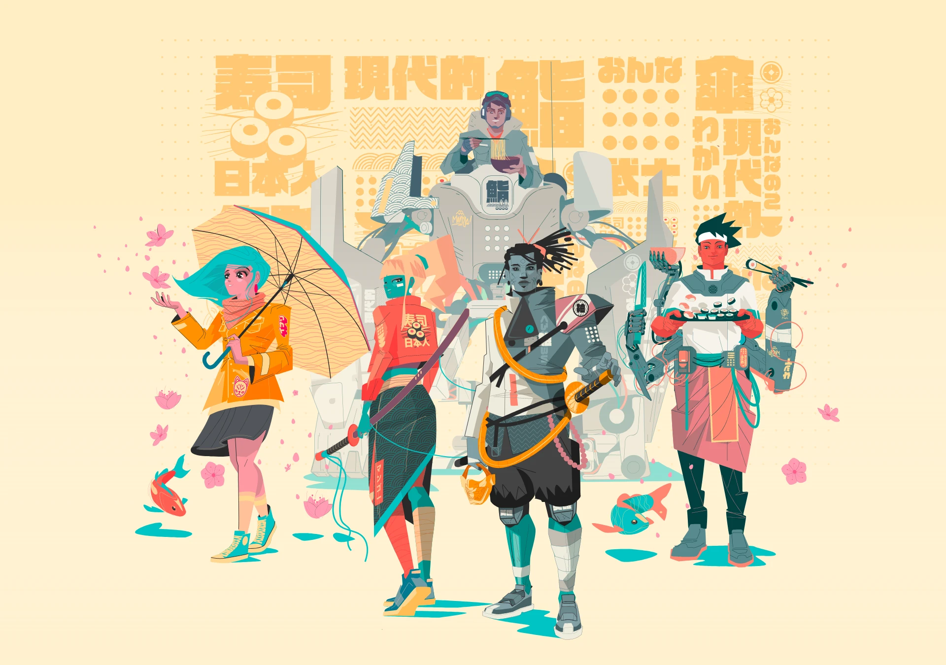 Manga KZ project cover featuring original character illustrations