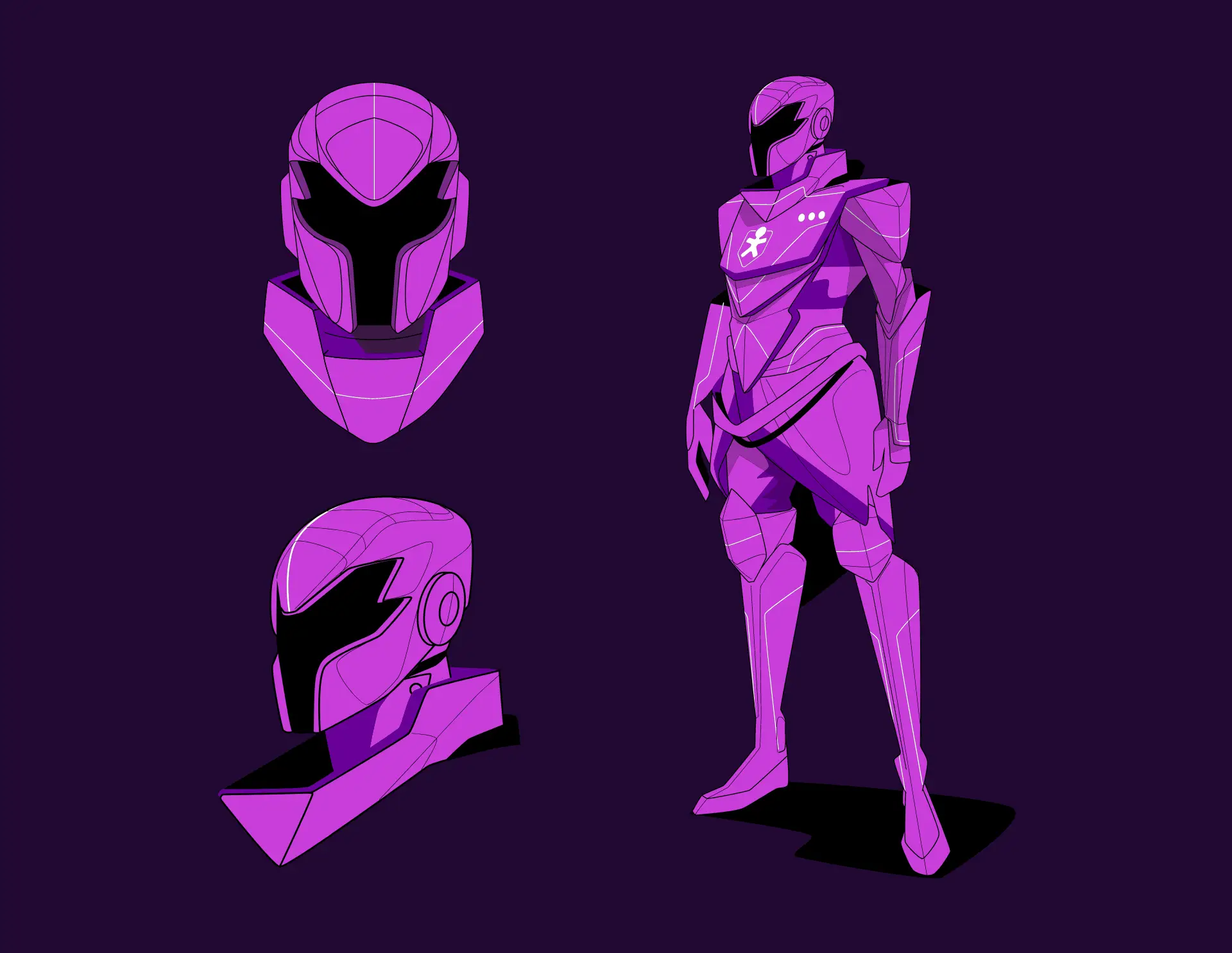 Operational crest design with a futuristic aesthetic for Vivo’s digital security.