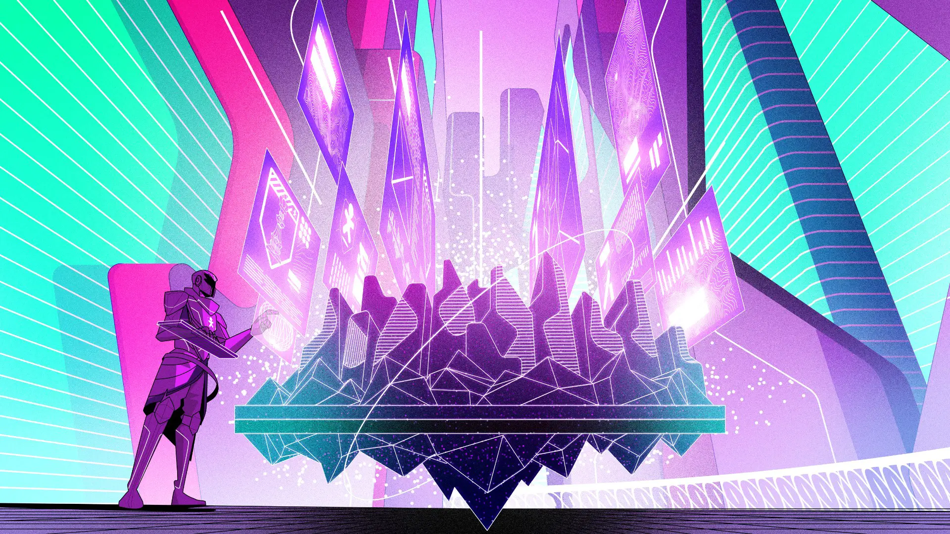 Technological-themed illustration showcasing Vivo’s security initiatives.