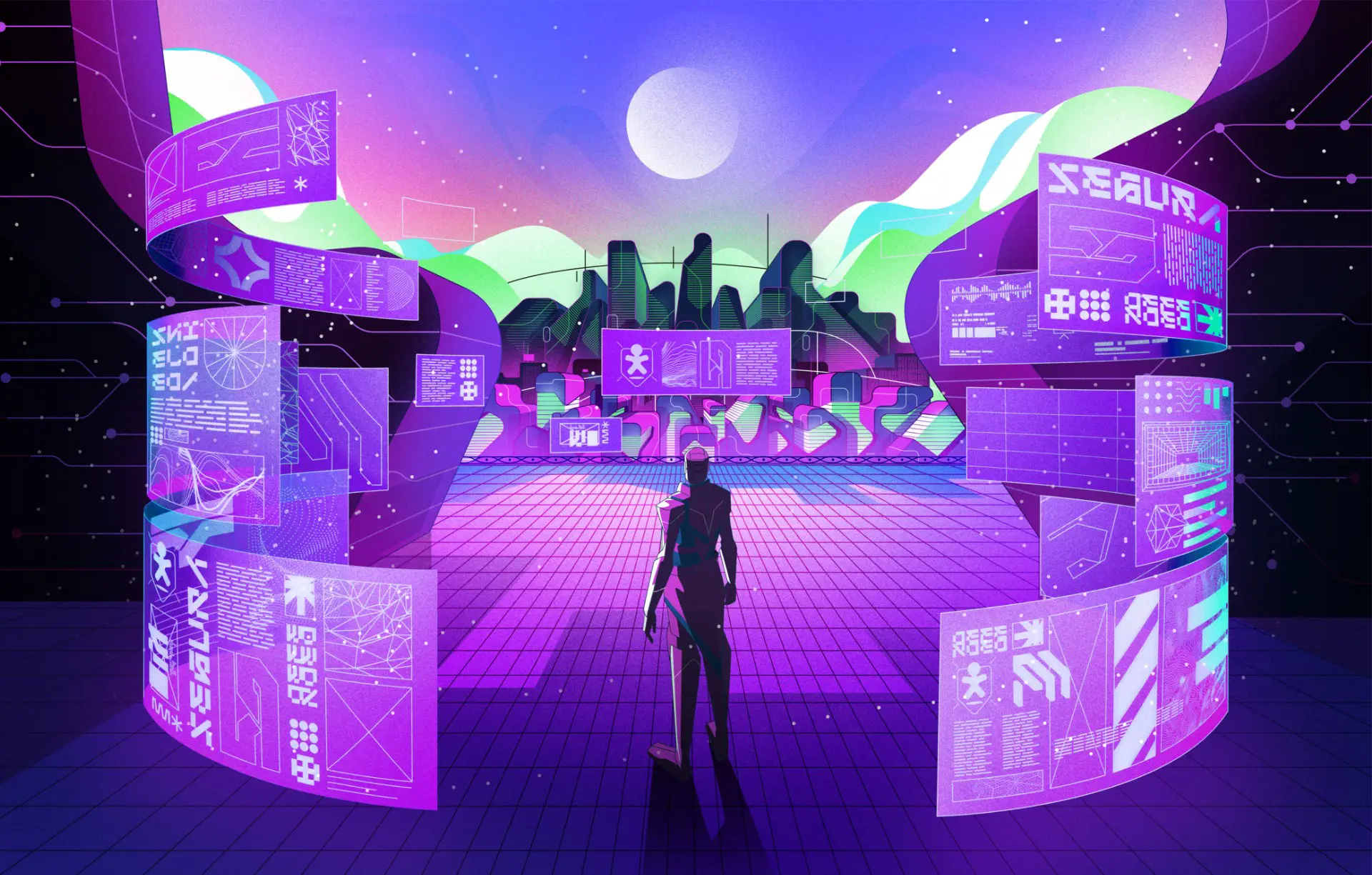 Illustration of a unique character representing Vivo’s digital security sector