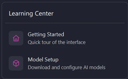 Built-in Learning Center