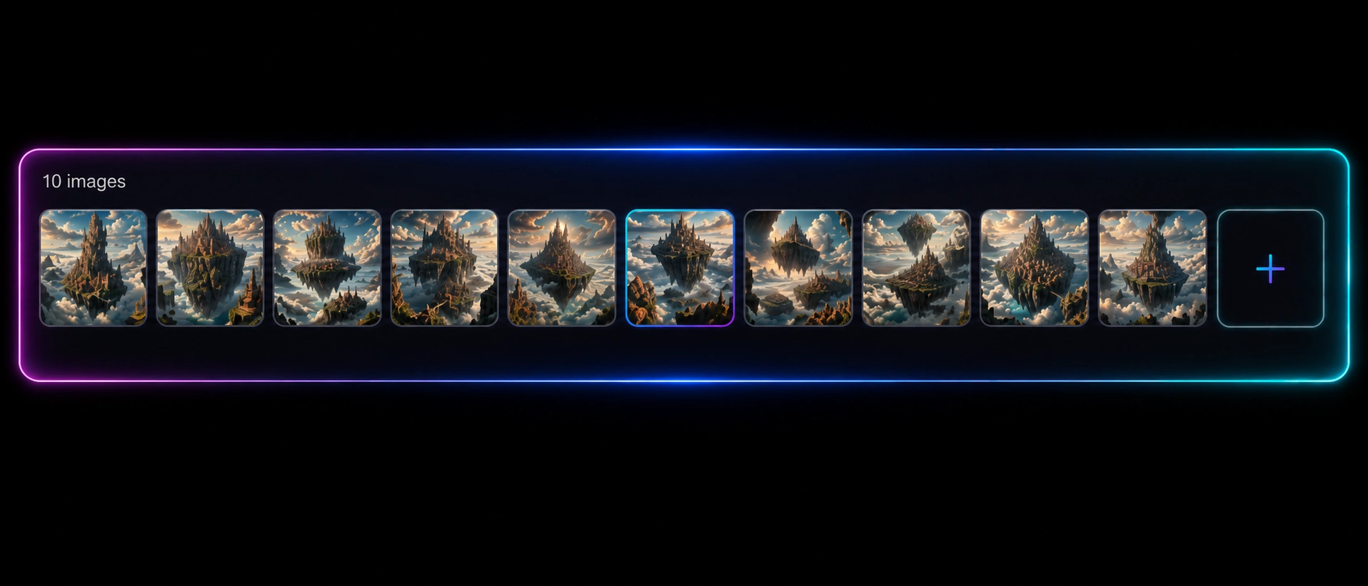 Ten examples of output from Render FX, Local AI application