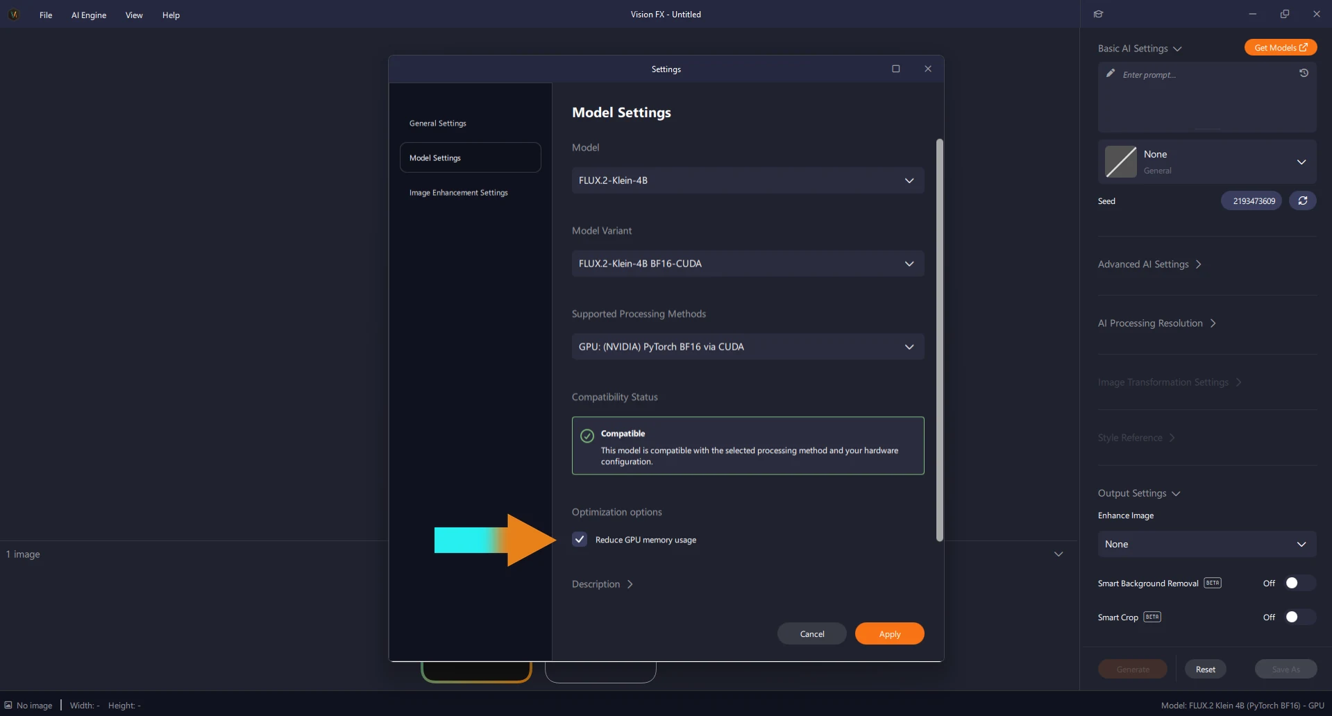 Model Settings, Reduce GPU Memory Usage