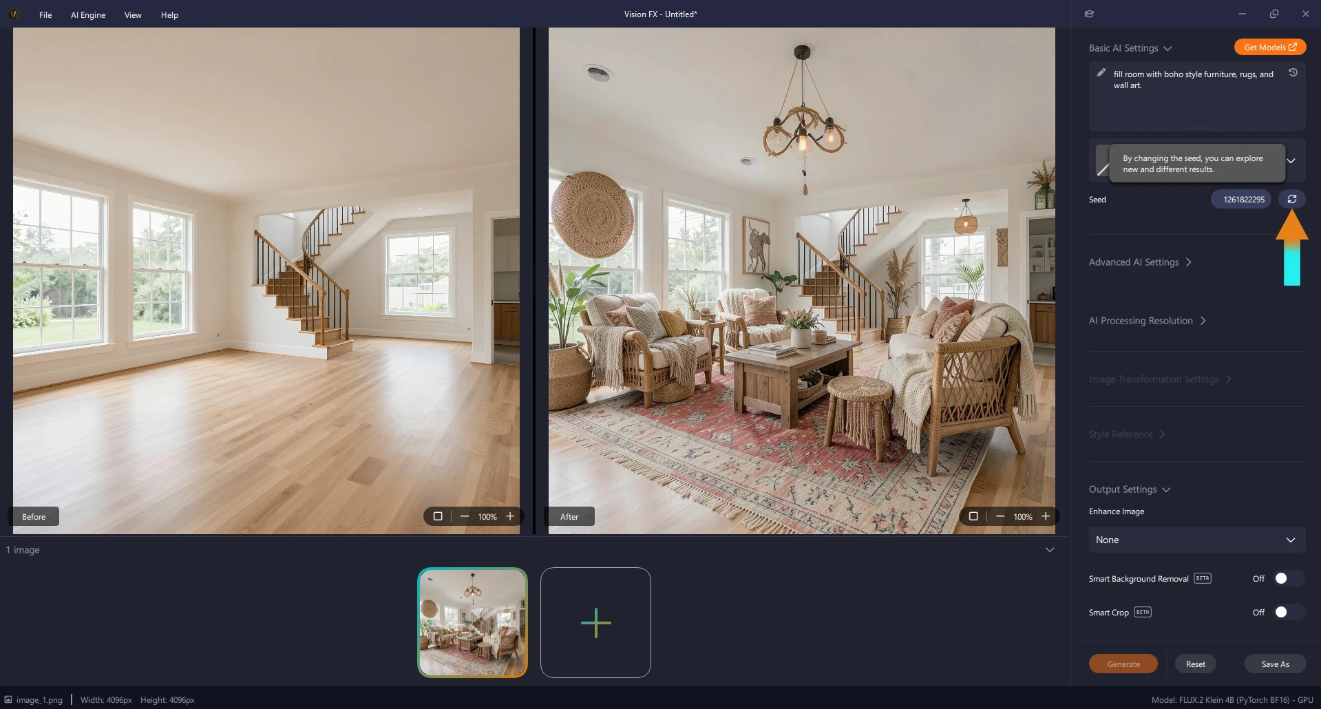 Vision FX UI - new result after a seed reset