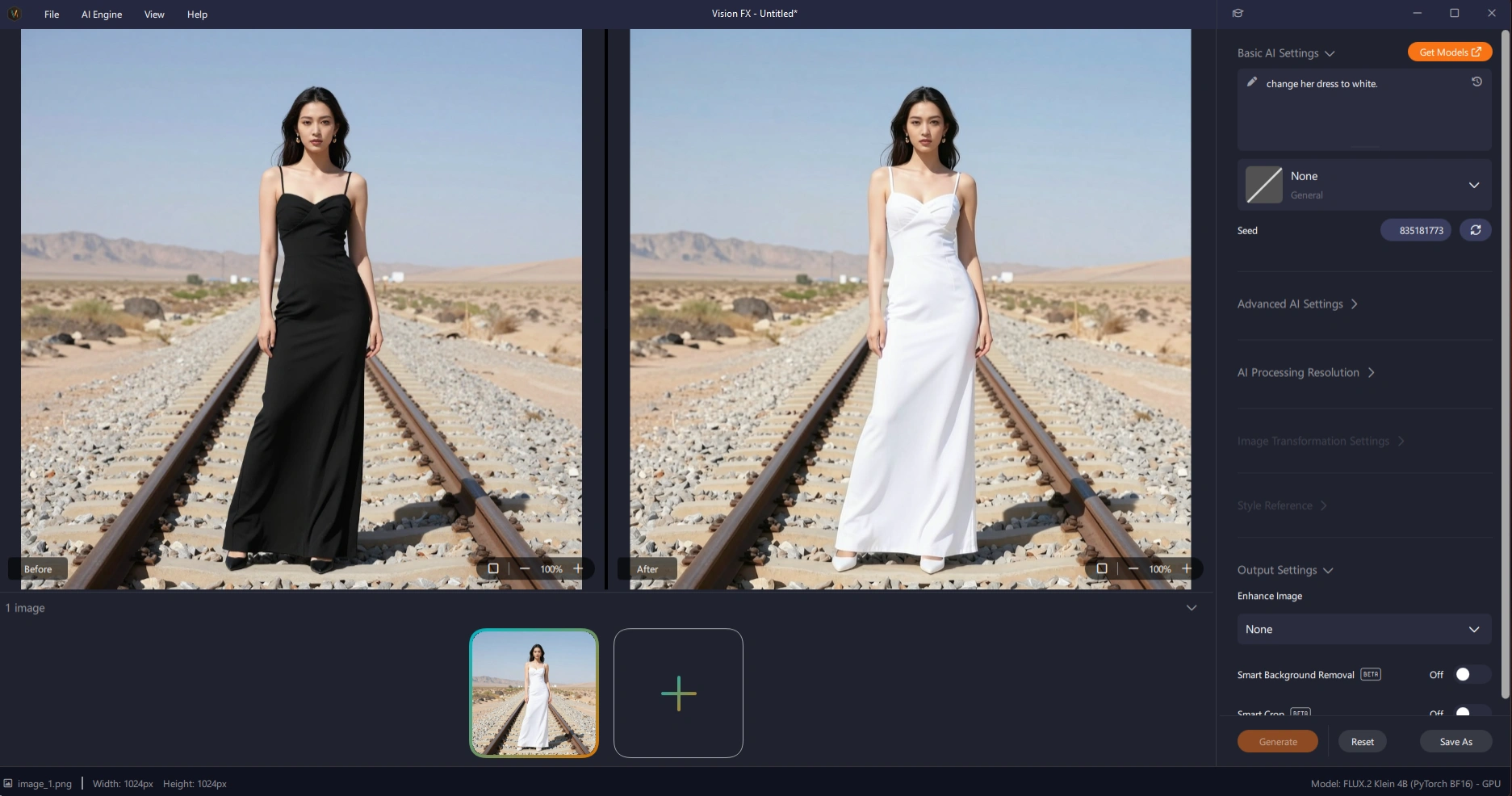 Vision FX UI - General Settings, Image Variants enabled