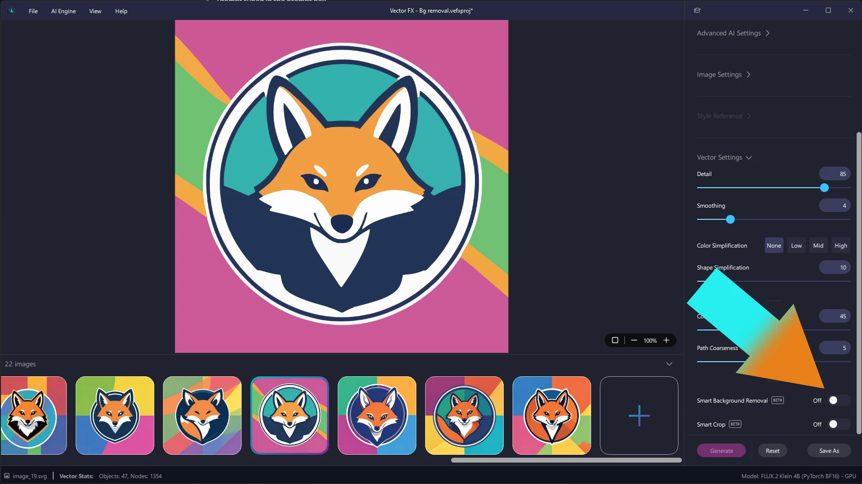 Vector FX - background removal toggle on/off
