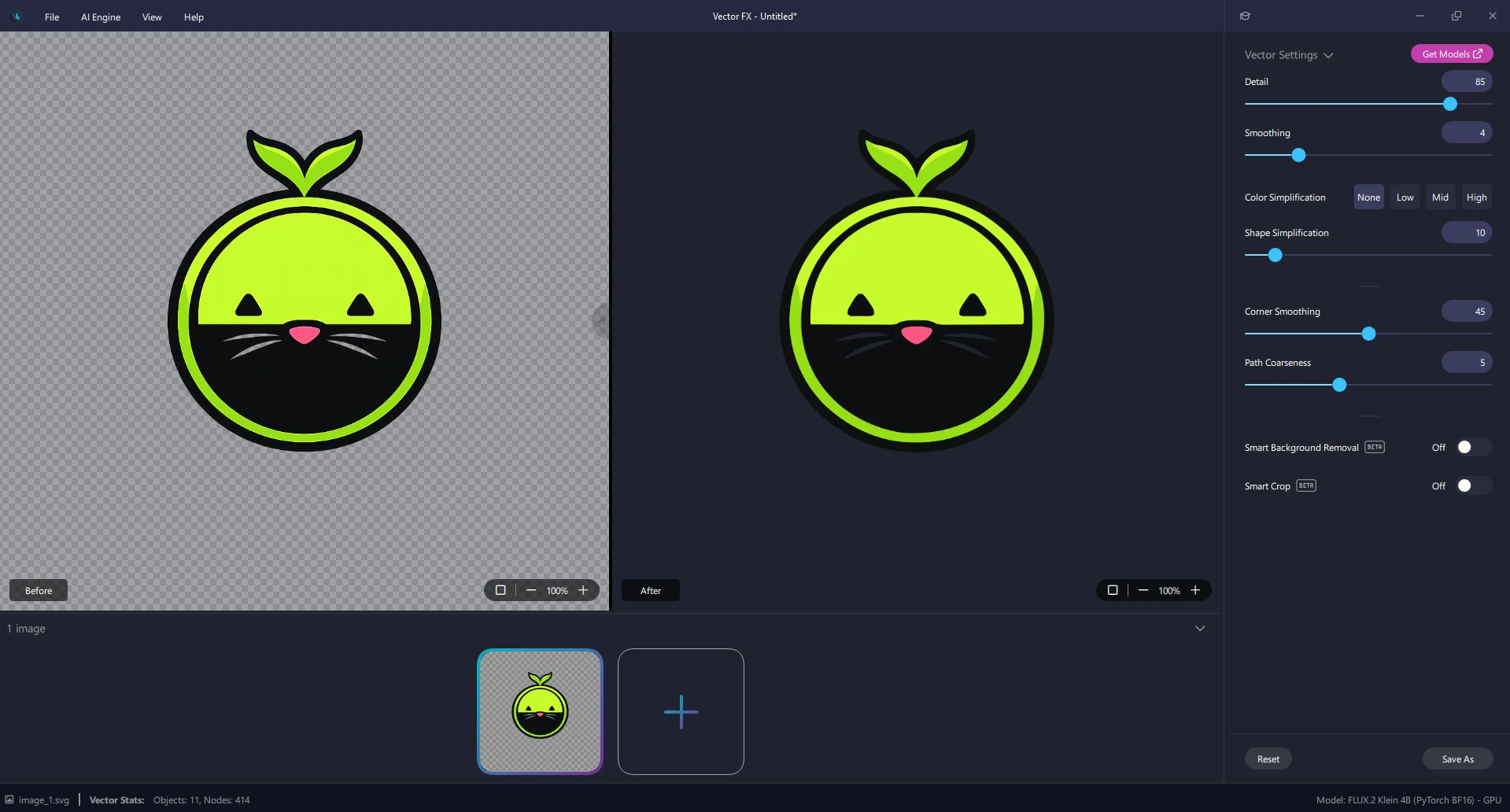 Vector FX - before and after example